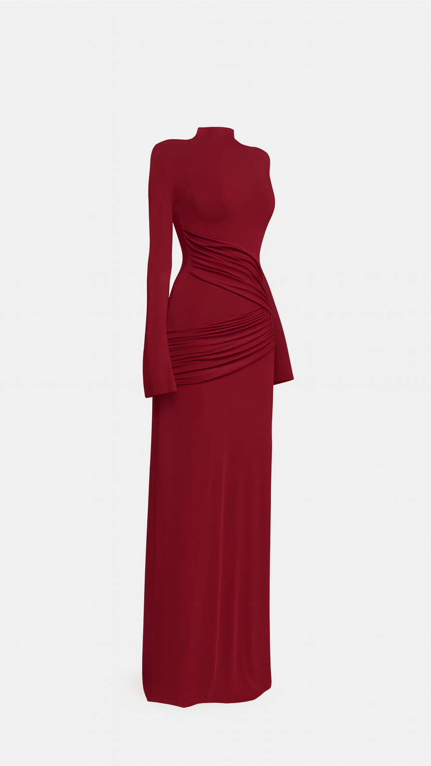 Huda - Asymmetrical Draped dress - Preorder