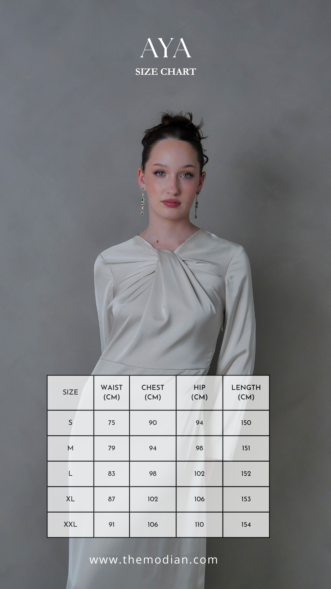 Aya - Twist Neckline Satin Dress